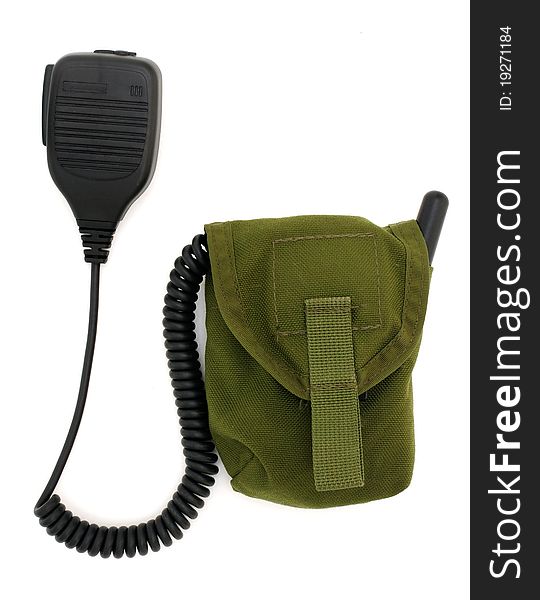 Handheld speaker mic used in military and police forces. Handheld speaker mic used in military and police forces