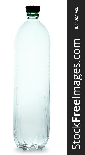 Simple plastic bottle on a white background