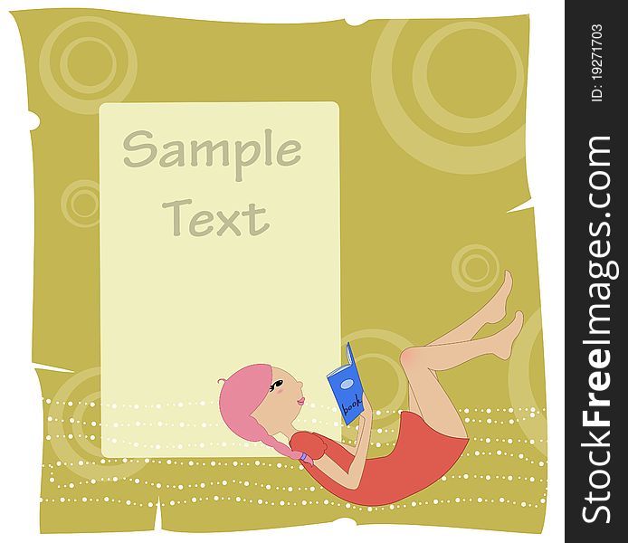 Vector Illustration of cool invitation frame with funky Young girl