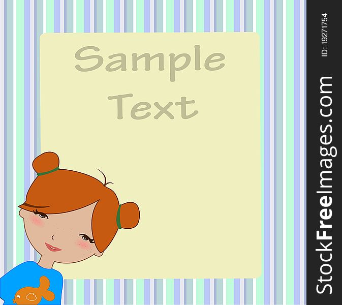 Vector Illustration of cool invitation frame with funky Young girl