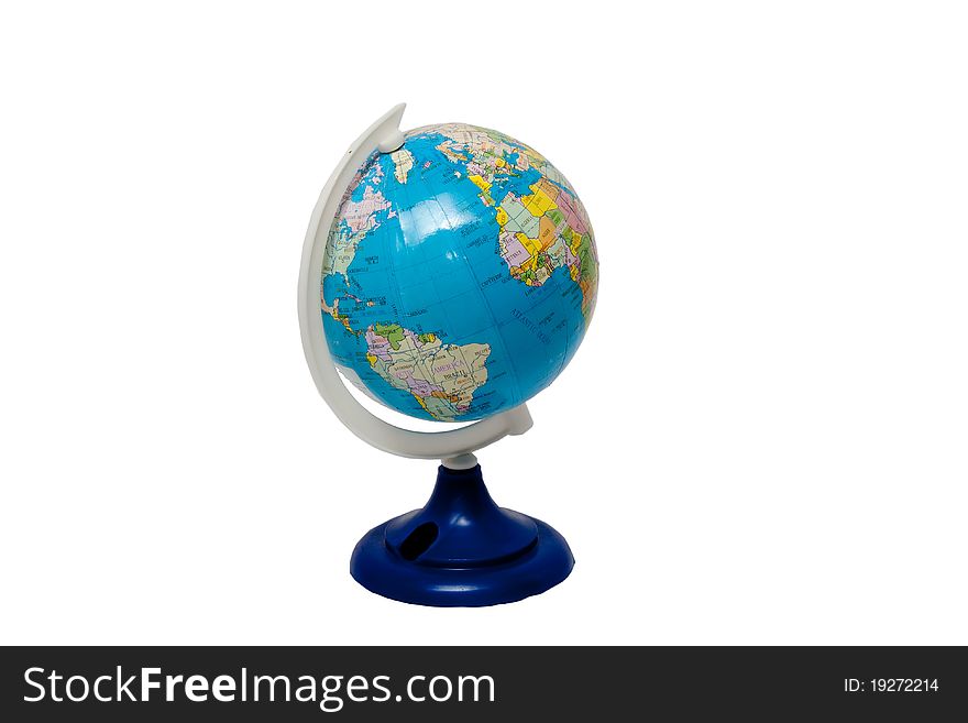 Small globe on a white background