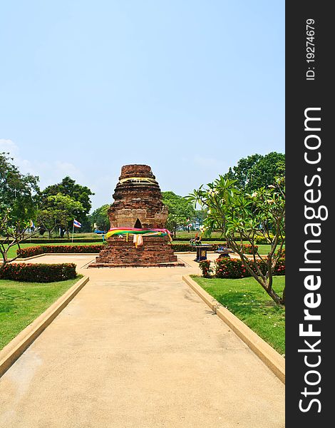 Ancient pagoda in Kanchanaburi,Thailand