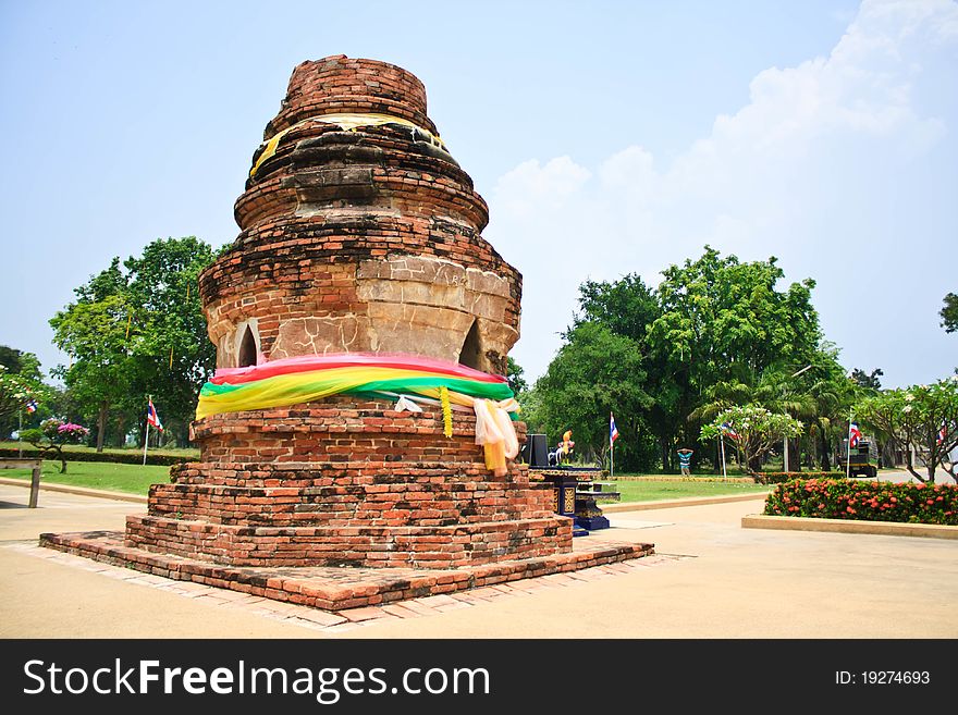 Ancient pagoda in Kanchanaburi,Thailand