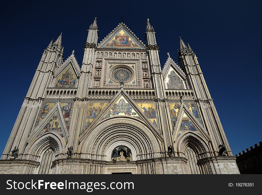 A famous gothic cathedral in Italy. A famous gothic cathedral in Italy