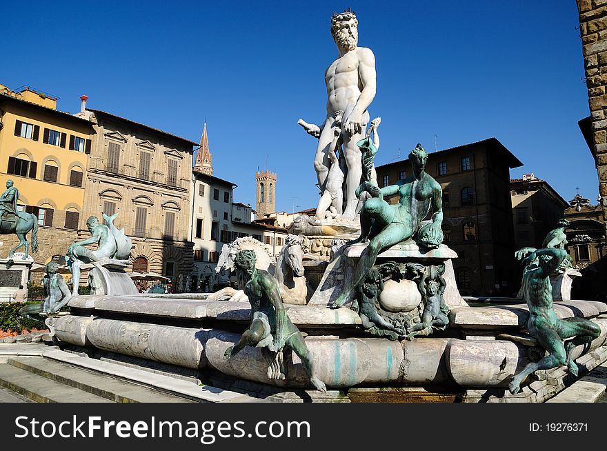 A famous fountain in Florence. A famous fountain in Florence