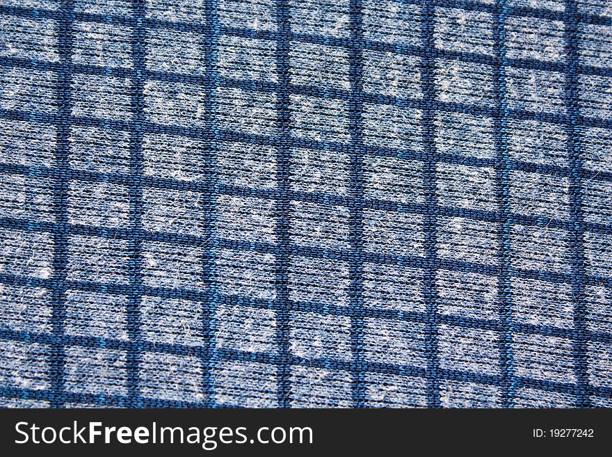 Texture Of Blue Square Pattern Fabric