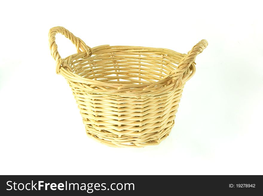 Studio shot of empty handmade basket. Studio shot of empty handmade basket