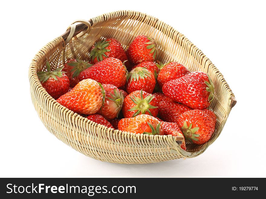 Fresh strawberries on a white background. Fresh strawberries on a white background