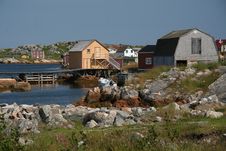 Old-Time Fishing Village Royalty Free Stock Photo Old-Time Fishing Village Royalty Free Stock Photo