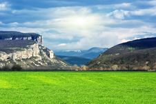 Green Meadow In Mountain Royalty Free Stock Photography Green Meadow In Mountain Royalty Free Stock Photography