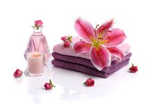 Spa With Rose Petals Royalty Free Stock Photo Spa With Rose Petals Royalty Free Stock Photo
