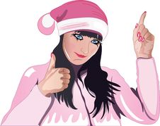A Girl Who Points Her Finger Upward Stock Photo A Girl Who Points Her Finger Upward Stock Photo
