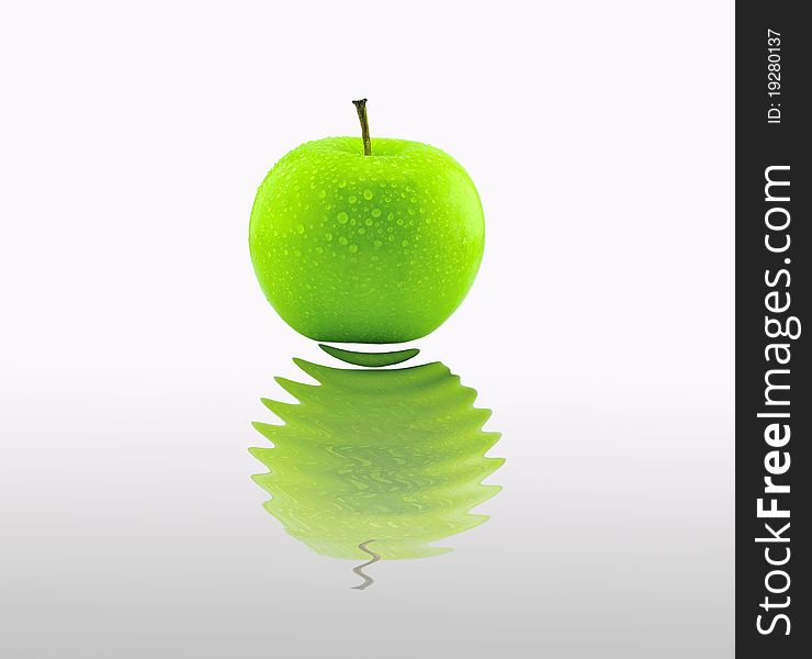 Apple green on white background. Apple green on white background.