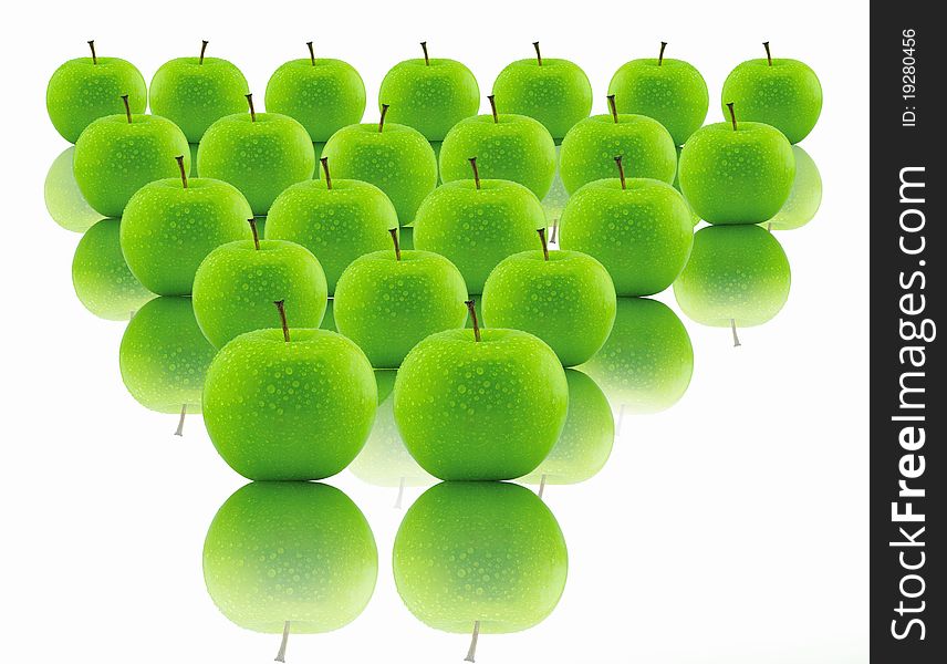 Isolated green apple on white background