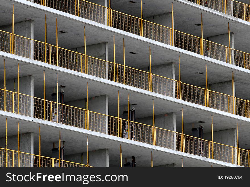 Construction site: unfinished building view