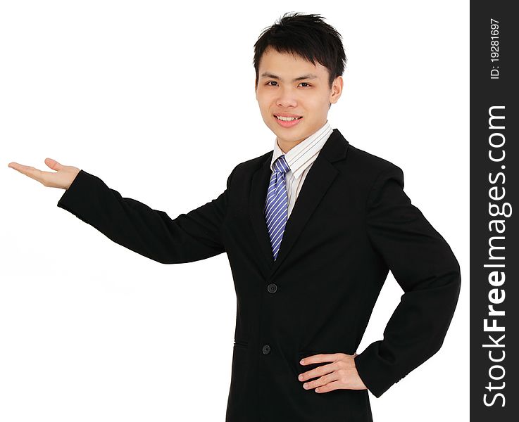 A young Asian businessman presenting