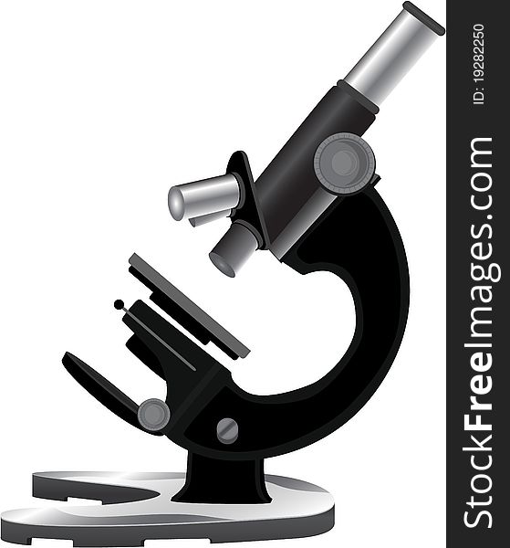 Microscope illustration on a white background