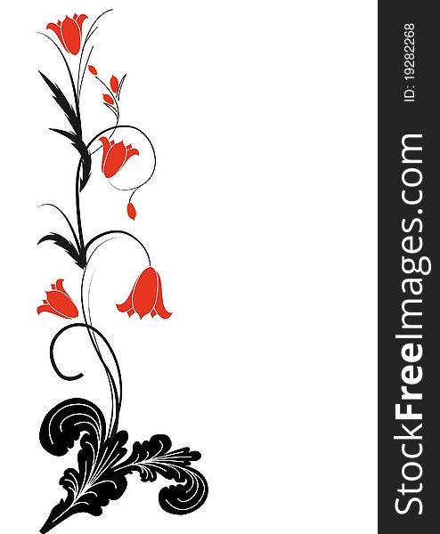Red flowers on white background. Red flowers on white background