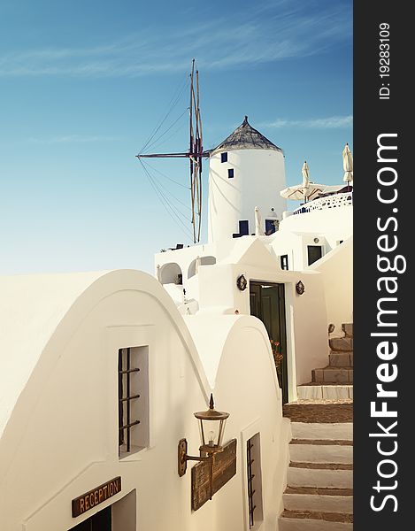 Windmill on Santorini Island (Oia village). Windmill on Santorini Island (Oia village)