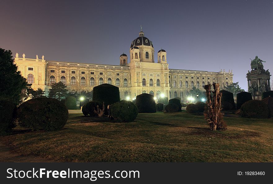 Natural History Museum at night, Vienna