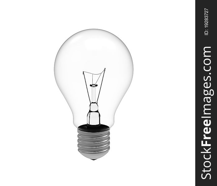 3d render of filament lamp on a white background. 3d render of filament lamp on a white background