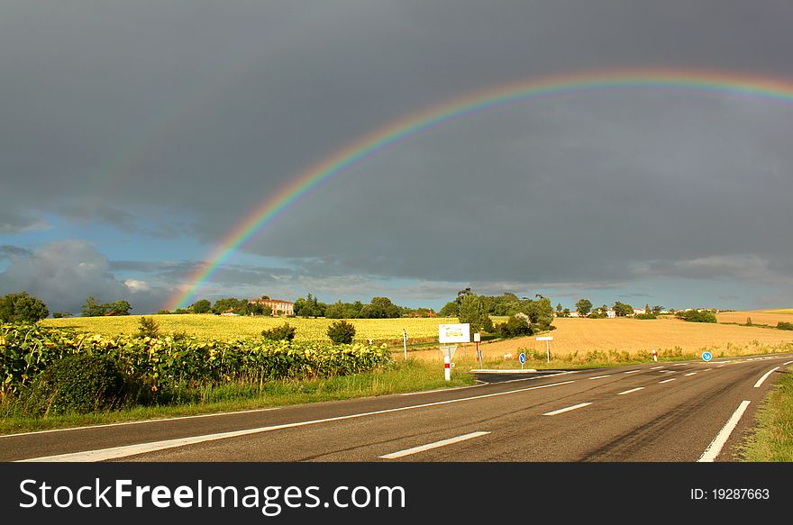 Rainbow Above the Road