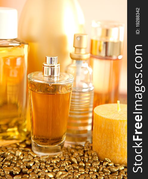 Macro shot of bottle perfume