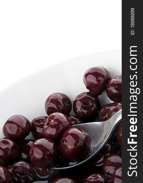 Isolated cherry compote