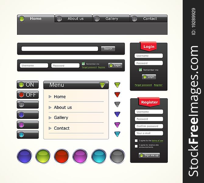 Set of  web template