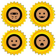Smiley Award Icon Set Royalty Free Stock Images Smiley Award Icon Set Royalty Free Stock Images