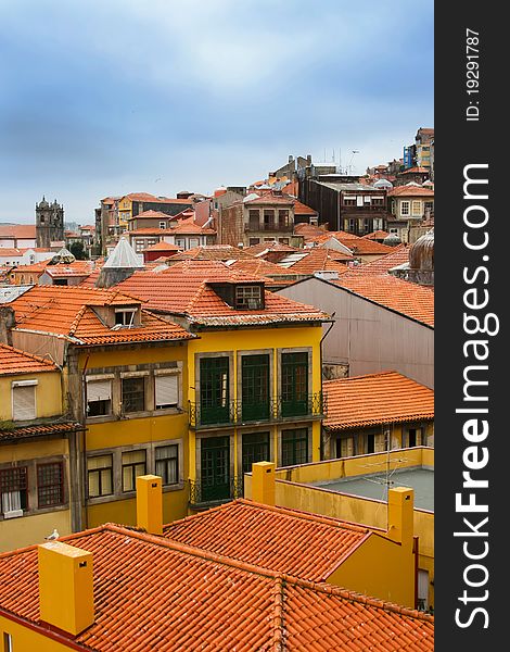 Red roofs in old Porto