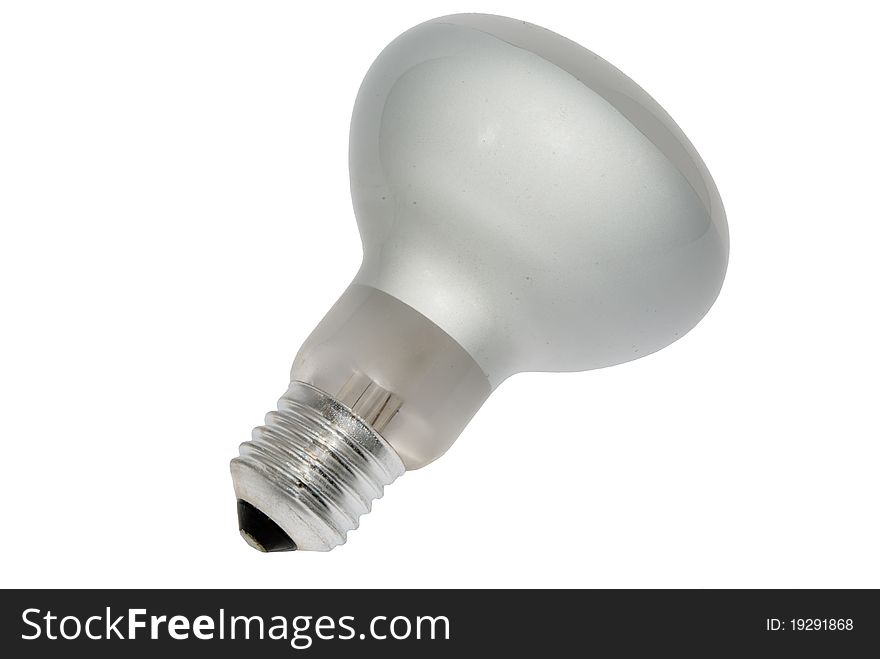 Matt bulb lying at an angle against a white background