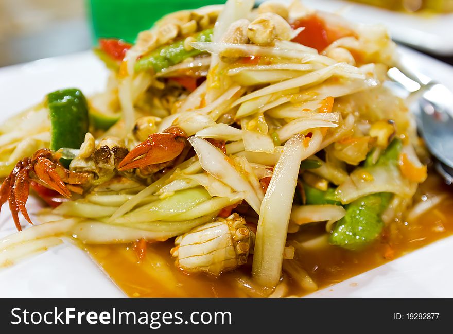 Thai cuisine ,delicious Thai food / Somtum