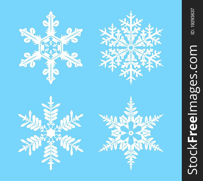 Vector set of snowflakes for design