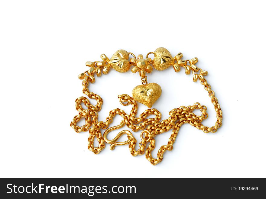 Gold ornament isolated on thite background