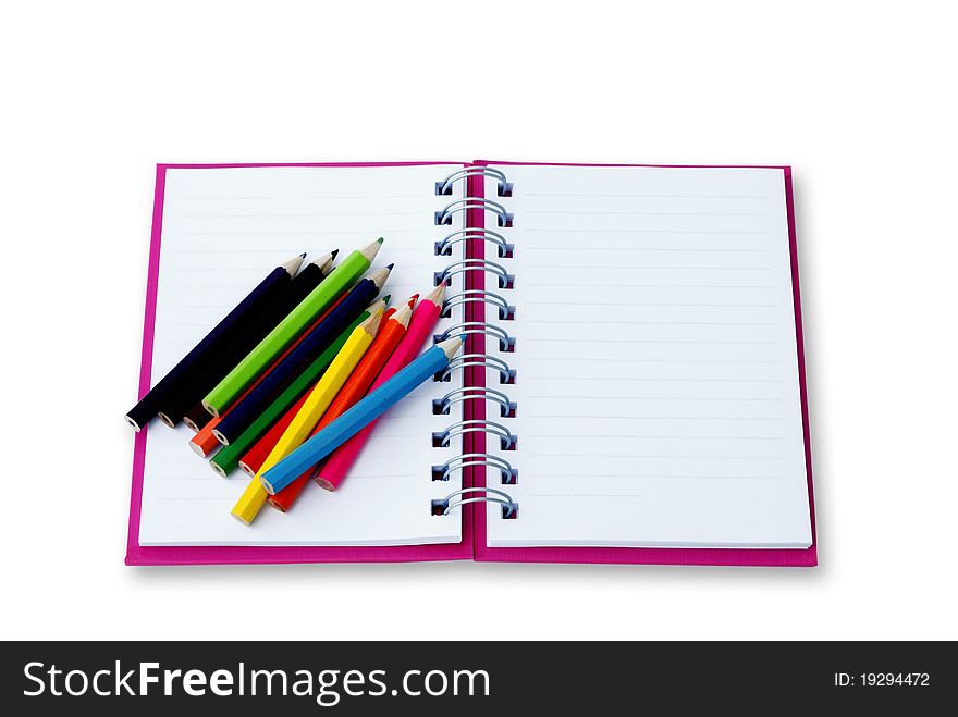 Blank notebook isolated on thite background