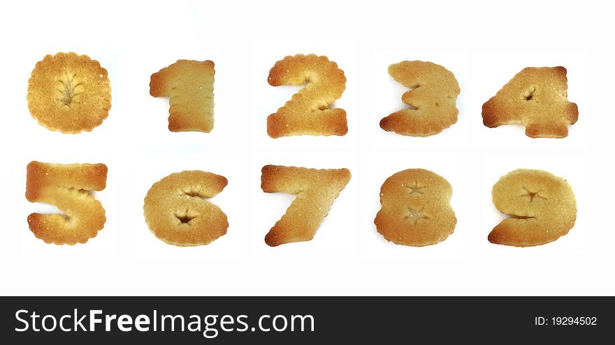 Cracker number isolated on white background