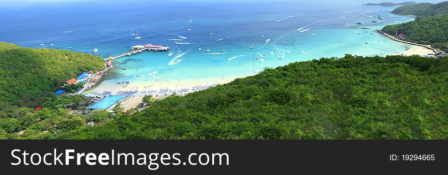 A panoramic photo of the island as a tourist place in Thailand, Chonburi million. A panoramic photo of the island as a tourist place in Thailand, Chonburi million.