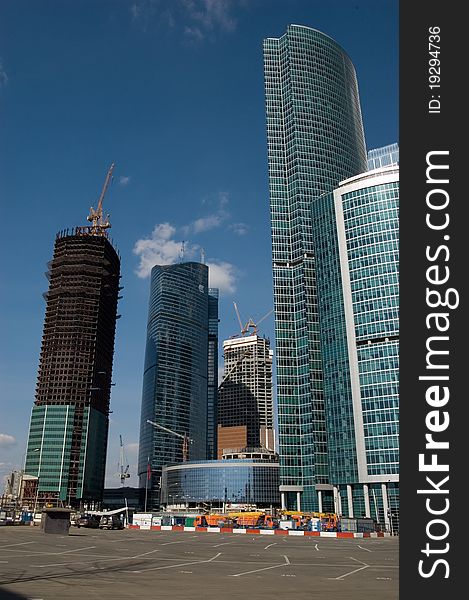 Building of skyscrapers in Moscow-City, Russia. Building of skyscrapers in Moscow-City, Russia