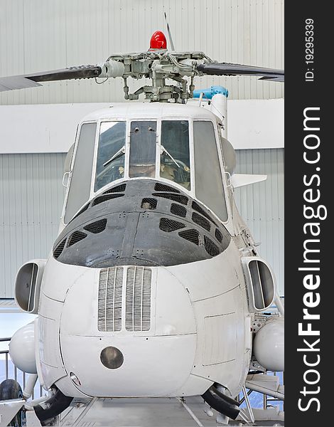 Front view of an Old helicopter