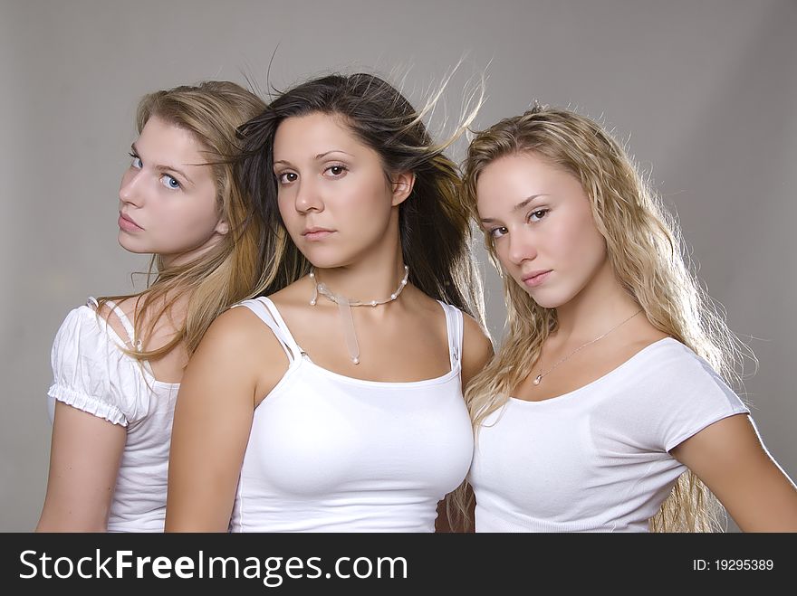 Powerful women in white dress with nice face