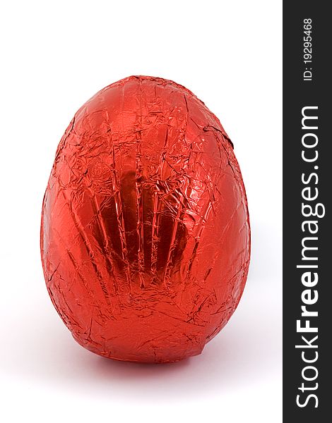 Red easter egg isolated on a white background. Red easter egg isolated on a white background