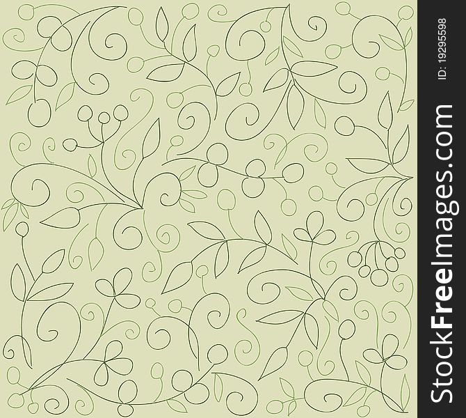 Floral hand drawn seamless wallpaper. Floral hand drawn seamless wallpaper