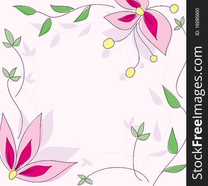 Floral  wallpaper with space for text