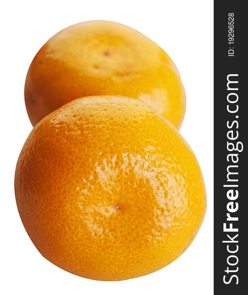 Close up mandarins 
on white background