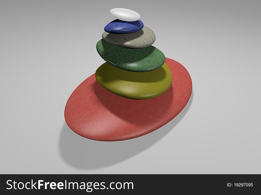 Color pebble stack