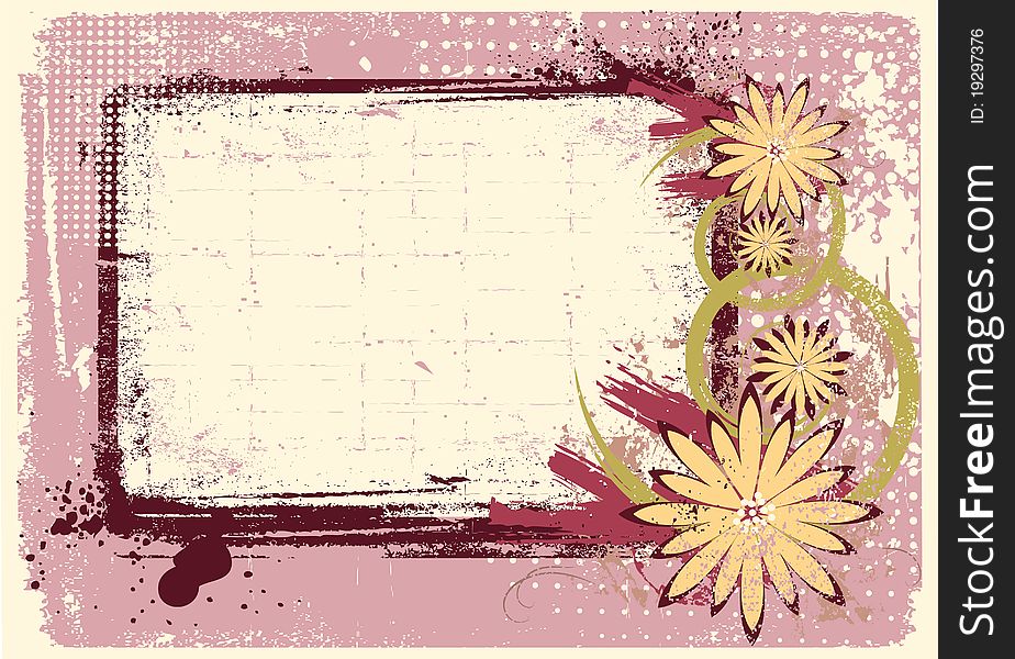 Vintage Vector floral decoration .Flowers background for text. Vintage Vector floral decoration .Flowers background for text