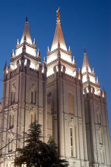 Temple Square With Blue Sky Royalty Free Stock Photos