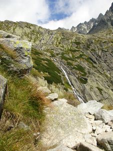 Waterfall At High Tatra Royalty Free Stock Photos
