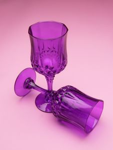 Two Violet Elegant Glasses Royalty Free Stock Photography